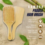 Bamboo Detangling Paddle Hairbrush - Image 2