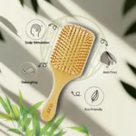 Bamboo Detangling Paddle Hairbrush - Image 3